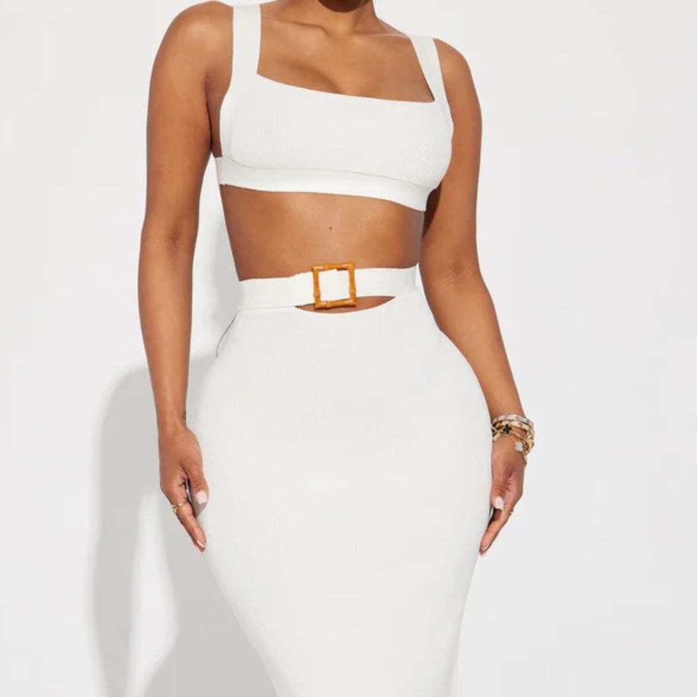 White two piece outfit